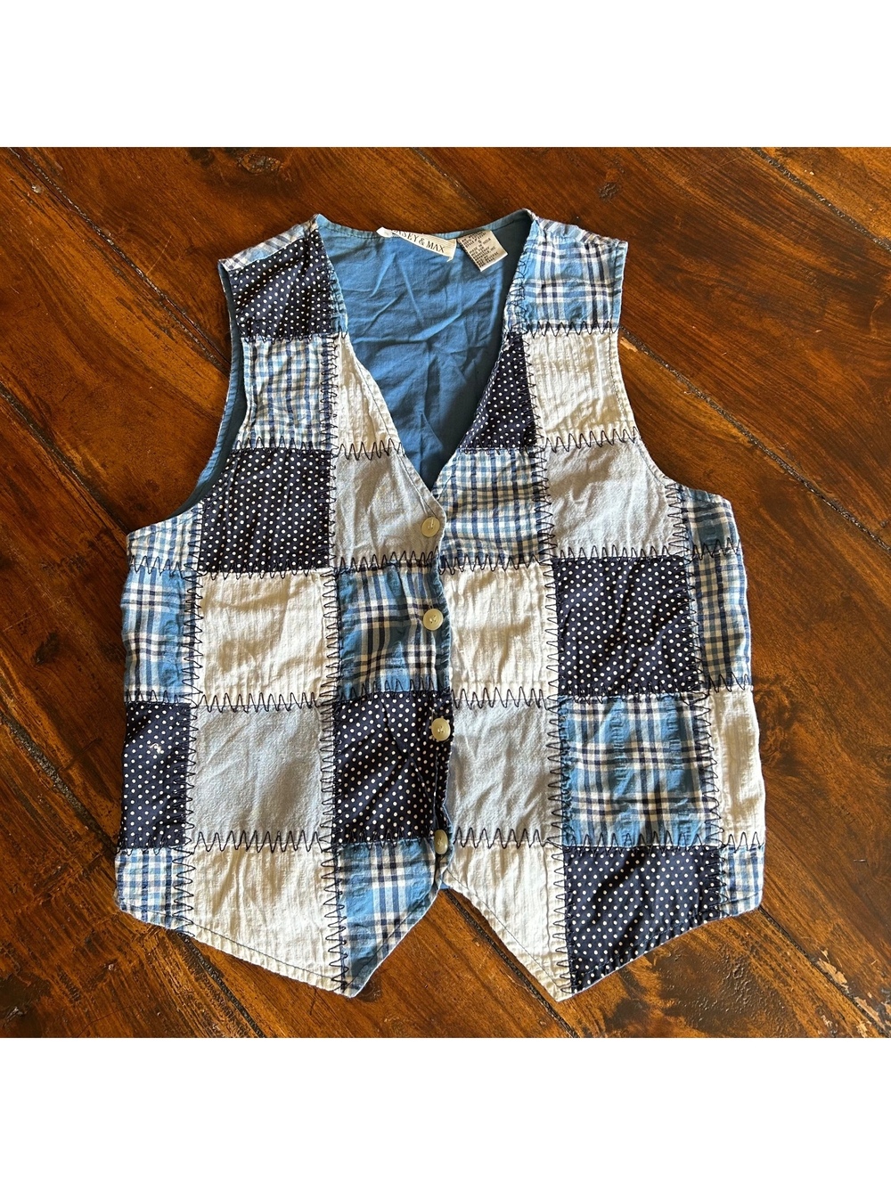 Vintage Patchwork quilt vest Cottagecore prairie boho grandma Size Small
